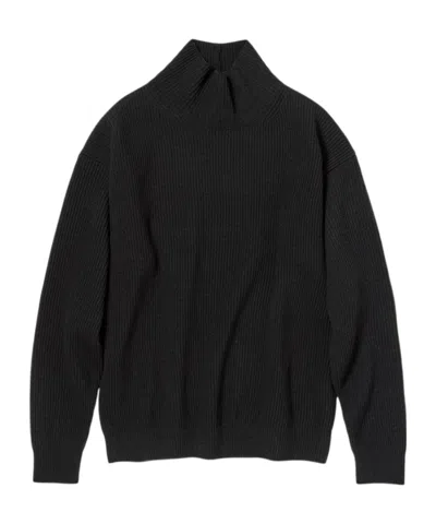 Auralee Long-sleeved Sweater In Black
