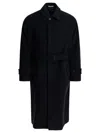 Auralee Mens Super-fine Wool Mosser Soutien Collar Coat In Black