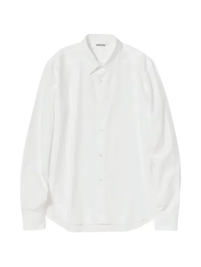 Auralee Long-sleeve Button-down Shirt In White
