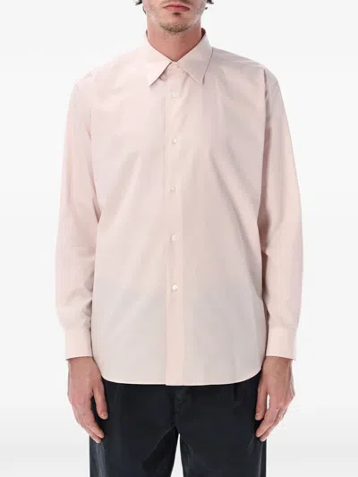 Auralee Long-sleeve Button-down Shirt In Pink