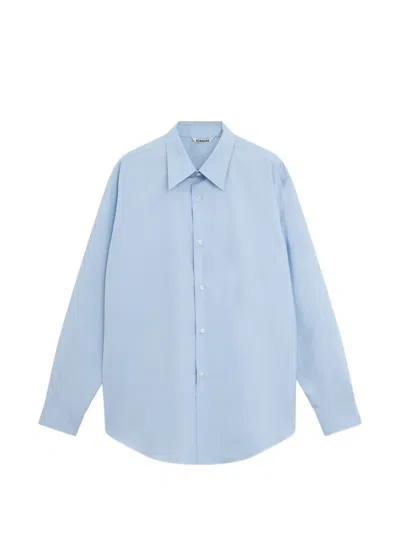 Auralee Long-sleeve Buttoned Shirt In Blue