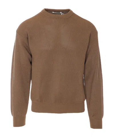 Auralee Long-sleeve Knit Top In Brown