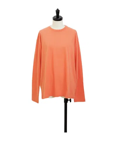 Auralee Long-sleeve T-shirt In Orange