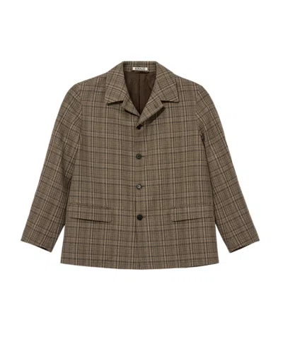 Auralee Long-sleeved Casual Jacket In Brown
