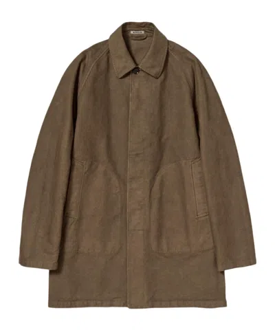 Auralee Long-sleeved Casual Jacket In Brown