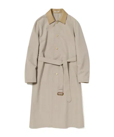 Auralee Long-sleeved Coat In Brown