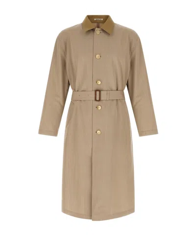 Auralee Long-sleeved Coat In Brown