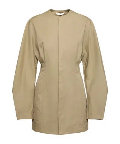 Auralee Long-sleeved Crew Neck Casual Jacket In Silver