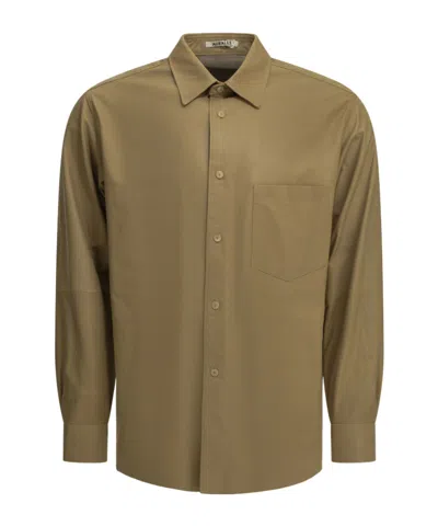 Auralee Long-sleeved Shirt In Brown
