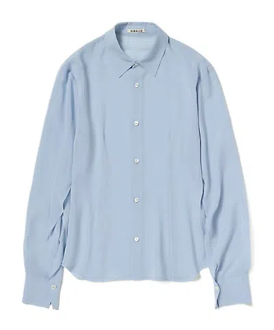 Auralee Long-sleeved Shirt In Blue