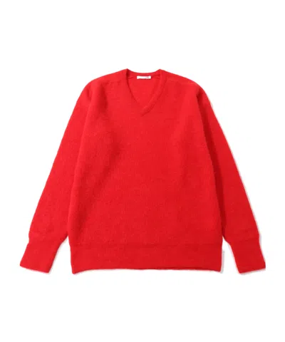 Auralee Long-sleeved Sweater In Red