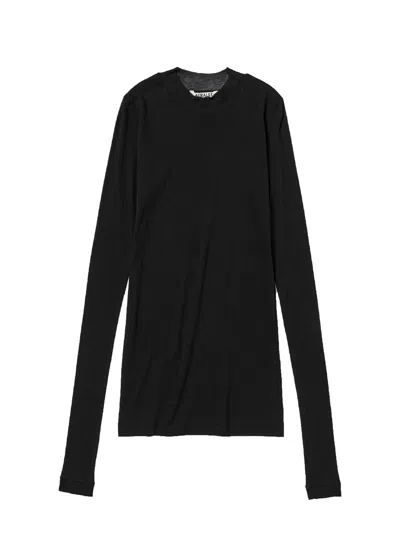 Auralee L/s Rib T-shirt Woman Black