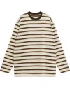 Auralee Striped T-shirt In White