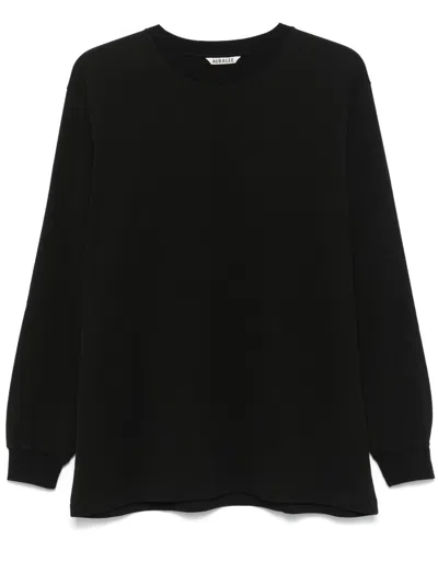 Auralee Luster Plaiting T-shirt In Black