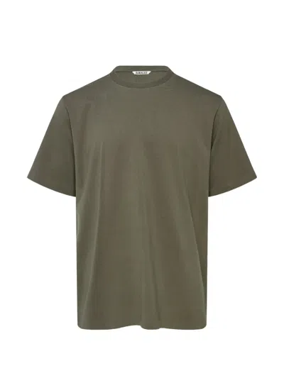Auralee Luster Plaiting Tee In Green