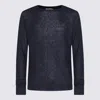Auralee Lightweight Knit Long Sleeve Crew Sweater In Blue