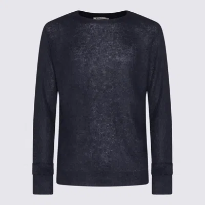 AURALEE AURALEE NAVY BLUE KNITWEAR
