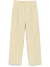 Auralee Max Gabardine Slacks Pants In Yellow