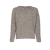 Auralee Textured Knit Crewneck Sweater With Long Sleeves In Black