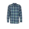 Auralee Lightweight Wool Plaid Long Sleeve Shirt In Blue
