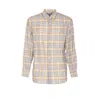 Auralee Long Sleeve Check Pattern Wool Shirt In Blue
