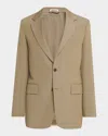 Auralee Men's Single-breasted Wool Blazer In Brown