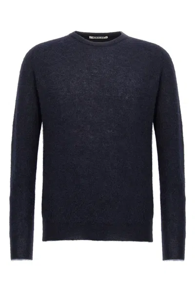 Auralee Men Baby Alpaca Sweater In Blue