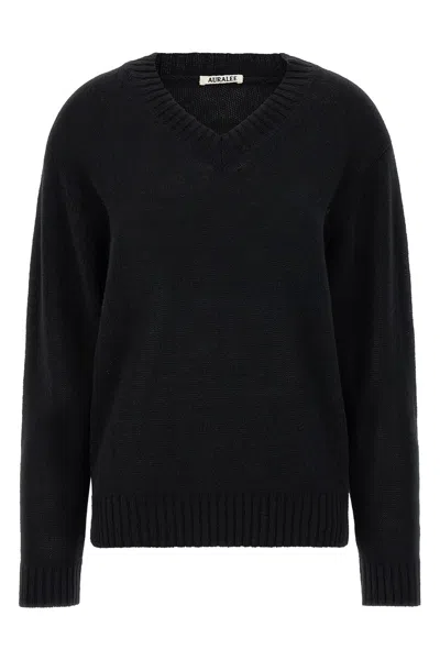 Auralee Men Cashmere Sweater In Black
