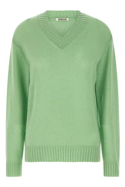 Auralee Men Cashmere Sweater In Green