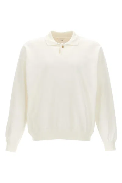 Auralee Men Cotton Polo Shirt In White