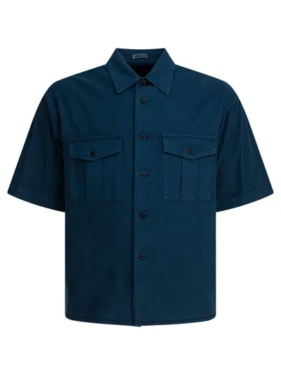 Auralee Men Cotton Shirt In Blue