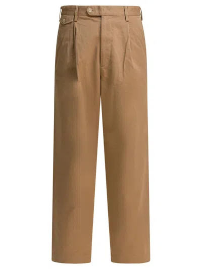 Auralee Men "finx" Chino Pants In Brown