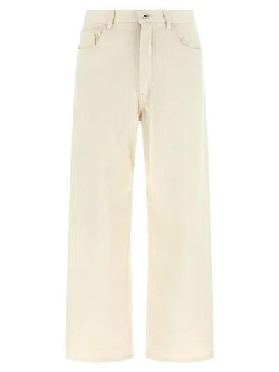 Auralee Men Off White High Rise Jeans In Neutral