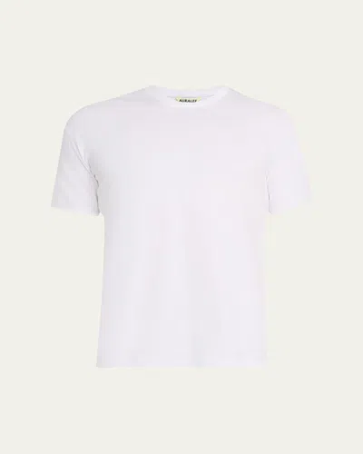 Auralee Men's Short-sleeve Cotton T-shirt In White