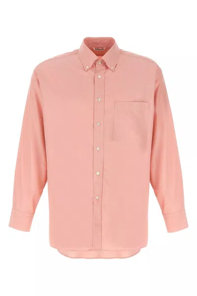 Auralee Men Silk Shirt In Pink