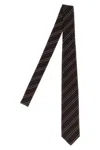 Auralee Striped Silk Tie In Black