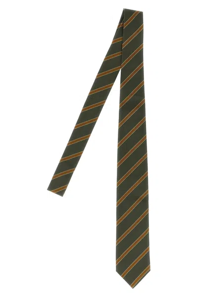 Auralee Men Striped Tie In Green