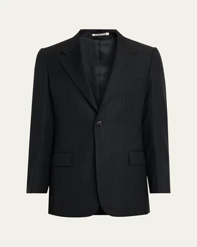 Auralee Men's Wool Hairline Stripe Two-button Sport Coat In Blue
