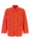 Auralee Button-up Patch-pocket Jacket In Orange