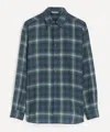 Auralee Lightweight Wool Plaid Long Sleeve Shirt In Multi