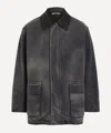 Auralee Mens Garment-dyed Cotton Blouson Jacket In Black