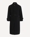 Auralee Mens Super-fine Wool Mosser Soutien Collar Coat In Black
