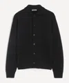 Auralee Luxurious Wool Long Sleeve Cardigan In Black