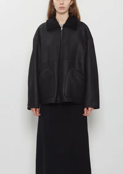 Auralee Merino Mouton Zip Blouson In Black