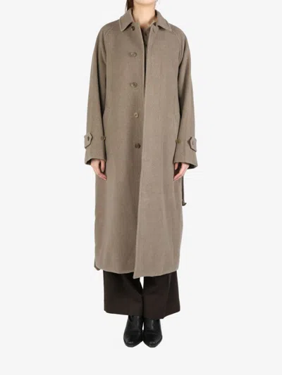Auralee Merino Wool Coat In Neutrals
