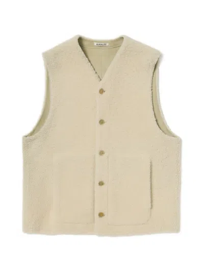 Auralee Merino Wool Gilet In 白色