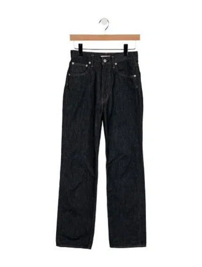 Pre-owned Auralee Mid-rise Straight Leg Jeans In Blue