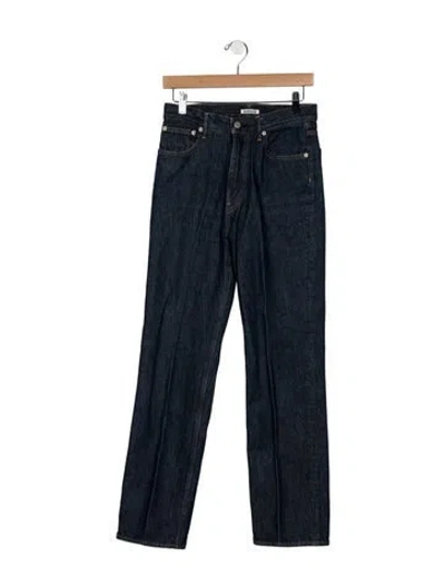 Pre-owned Auralee Mid-rise Straight Leg Jeans In Blue