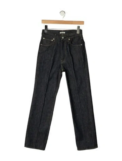 Pre-owned Auralee Mid-rise Straight Leg Jeans In Gray