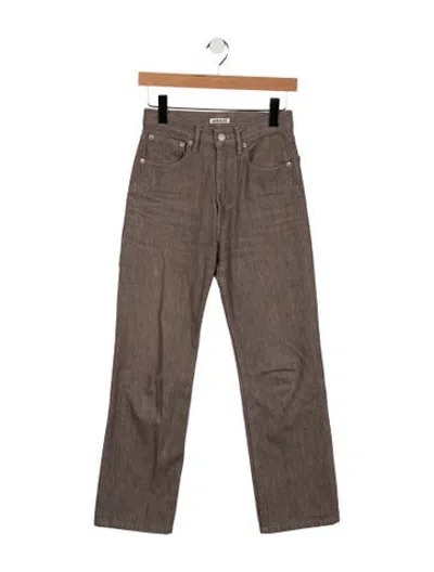 Pre-owned Auralee Mid-rise Straight Leg Jeans In Grey